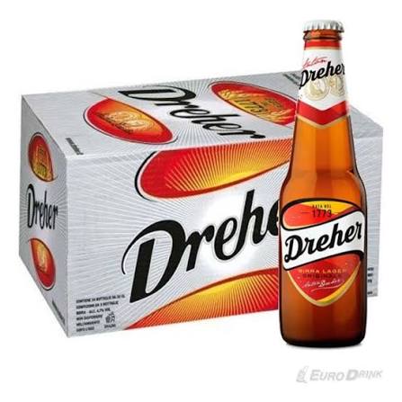 Cassa di birra Dreher lager da 24 bottiglie